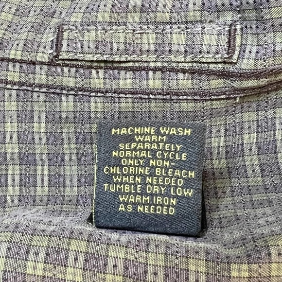 Aigle Men's Olive Green Checkered Button Down Shirt XL EUC - Picture 8 of 11